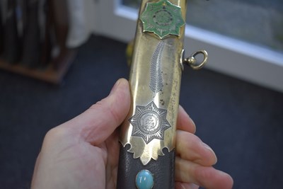 Lot 89 - AN INTERESTING 20TH CENTURY MIDDLE EASTERN SILVER HILTED PRESENTATION SABRE