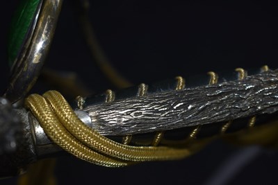 Lot 89 - AN INTERESTING 20TH CENTURY MIDDLE EASTERN SILVER HILTED PRESENTATION SABRE