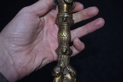 Lot 94 - A TIBETAN PHURBA OR RITUAL DAGGER