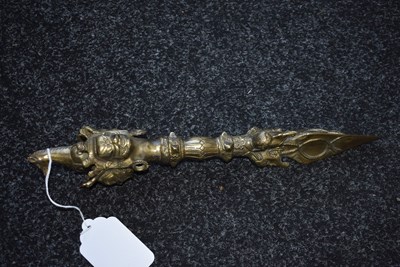 Lot 94 - A TIBETAN PHURBA OR RITUAL DAGGER