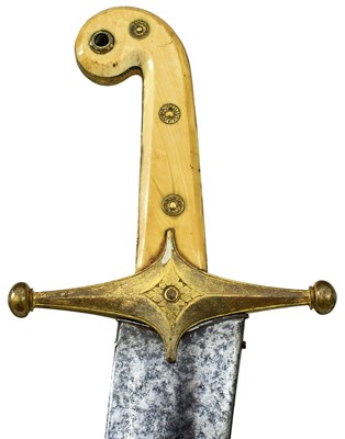 Lot 141 - A CAVALRY OFFICER'S SWORD WITH TROPHY BLADE