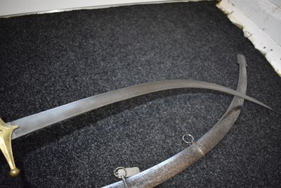 Lot 141 - A CAVALRY OFFICER'S SWORD WITH TROPHY BLADE