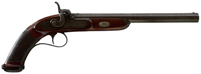 Lot 314 - A 40-BORE PERCUSSION DUELLING OR TARGET PISTOL BY LOUGH OF BERWICK ON TWEED