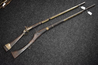 Lot 104 - A 19TH CENTURY 22-BORE MATCHLOCK JEZAIL