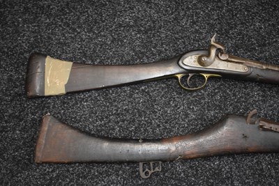 Lot 104 - A 19TH CENTURY 22-BORE MATCHLOCK JEZAIL