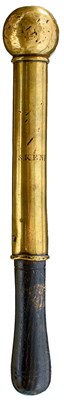 Lot 717 - OF MONMOUTHSHIRE INTEREST: AN EARLY 19TH CENTURY WELSH BRASS TIPSTAFF