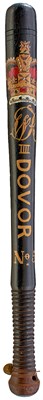 Lot 690 - OF DOVER KENT INTEREST: A WILLIAM IV PAINTED WOOD TRUNCHEON FOR THE "DOVOR" DOCKYARD POLICE