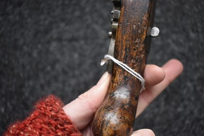 Lot 387 - AN 18TH CENTURY FLINTLOCK TINDER LIGHTER