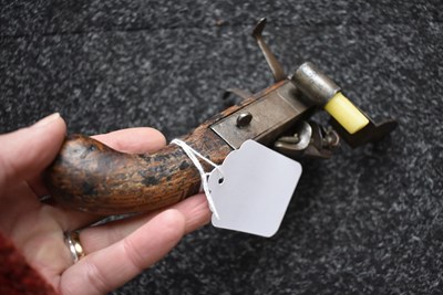 Lot 387 - AN 18TH CENTURY FLINTLOCK TINDER LIGHTER