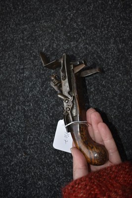 Lot 387 - AN 18TH CENTURY FLINTLOCK TINDER LIGHTER