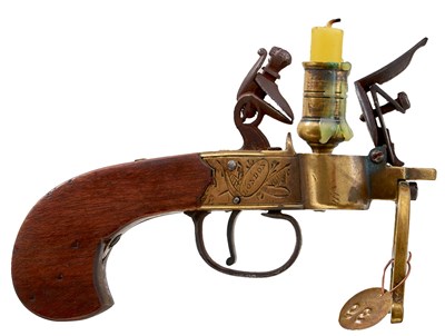 Lot 388 - AN EARLY 19TH CENTURY FLINTLOCK TINDER LIGHTER BY R. ERBER OF LONDON
