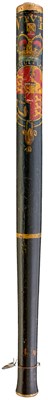 Lot 723 - A WILLIAM IV TRUNCHEON AND A VICTORIAN STAFF OF OFFICE