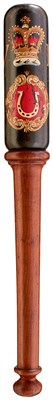 Lot 749 - A VICTORIAN PAINTED WOOD TRUNCHEON