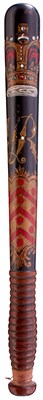 Lot 686 - OF GLOUCESTERSHIRE INTEREST: A VICTORIAN PAINTED WOOD TRUNCHEON
