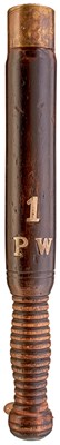 Lot 755 - OF LANCASHIRE INTEREST: AN EBONISED WOOD TRUNCHEON