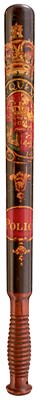 Lot 729 - A WILLIAM IV PAINTED WOOD POLICE TRUNCHEON BY PARKER OF HOLBORN