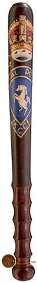 Lot 754 - A GEORGIAN PAINTED WOOD SPECIAL CONSTABLE'S TRUNCHEON FOR THE KENT COUNTY CONSTABULARY