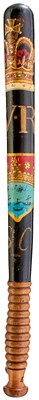 Lot 685 - A VICTORIAN PAINTED WOOD TRUNCHEON