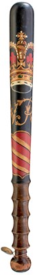 Lot 684 - OF MANCHESTER INTEREST: A VICTORIAN PAINTED WOOD POLICE TRUNCHEON