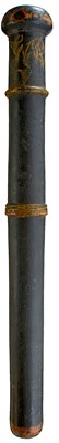 Lot 753 - A WILLIAM IV PAINTED WOOD TRUNCHEON OF CANNON BARREL SHAPE