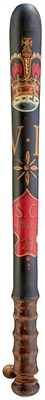 Lot 679 - OF SUSSEX INTEREST: A VICTORIAN PAINTED WOOD TRUNCHEON