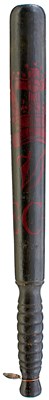 Lot 678 - TWO 19TH CENTURY PAINTED WOOD TRUNCHEONS