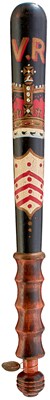 Lot 742 - OF GLOUCESTERSHIRE INTEREST: A VICTORIAN PAINTED WOOD TRUNCHEON