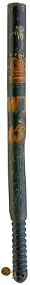 Lot 741 - A WILLIAM IV PAINTED WOOD TRUNCHEON