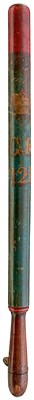 Lot 699 - A GEORGIAN LONG PAINTED WOOD TRUNCHEON
