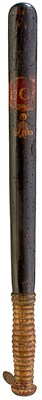 Lot 698 - TWO 19TH CENTURY PAINTED WOOD TRUNCHEONS