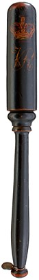 Lot 736 - A MID VICTORIAN PAINTED WOOD TRUNCHEON