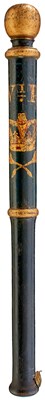Lot 697 - A VICTORIAN PAINTED WOOD TRUNCHEON