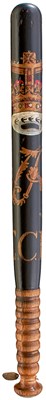 Lot 677 - A VICTORIAN PAINTED WOOD TRUNCHEON OF RAILWAY INTEREST