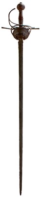 Lot 628 - AN EARLY 17TH CENTURY GERMAN PAPPENHEIMER RAPIER