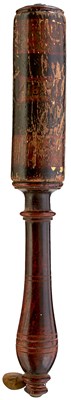 Lot 696 - OF CORNISH INTEREST: A WILLIAM IV PAINTED WOOD TRUNCHEON