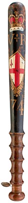 Lot 676 - A VICTORIAN CITY OF LONDON PAINTED WOOD TRUNCHEON