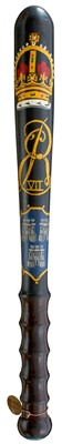Lot 693 - OF IRISH INTEREST: AN EDWARDIAN PAINTED WOOD TRUNCHEON