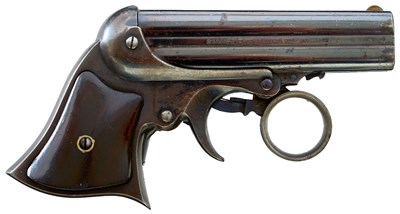 Lot 382 - A GOOD .32 RIMFIRE OBSOLETE CALIBRE REMINGTON ELLIOT FOUR-BARRELLED DERINGER