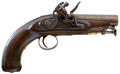 Lot 337 - A .650 CALIBRE FLINTLOCK COASTGUARD OR CUSTOMS PISTOL