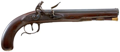 Lot 374 - A 15-BORE IRISH FLINT LOCK DUELLING PISTOL BY PATTISON OF DUBLIN