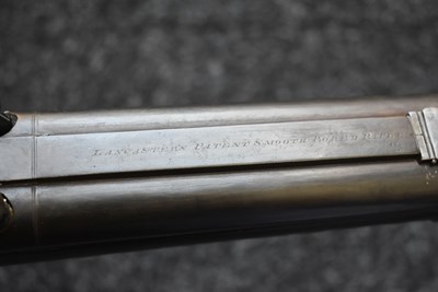 Lot 328 - A .500 CALIBRE DOUBLE BARRELLED PERCUSSION PRESENTATION LANCASTER OVAL BORE RIFLE