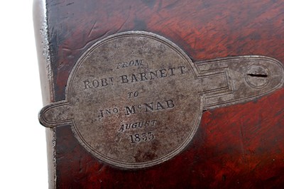 Lot 328 - A .500 CALIBRE DOUBLE BARRELLED PERCUSSION PRESENTATION LANCASTER OVAL BORE RIFLE