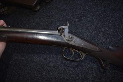 Lot 328 - A .500 CALIBRE DOUBLE BARRELLED PERCUSSION PRESENTATION LANCASTER OVAL BORE RIFLE