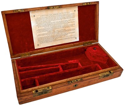 Lot 824 - A 19TH CENTURY LONDON COLT NAVY OAK REVOLVER TRADE CASE