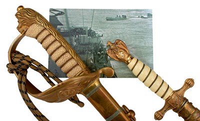 Lot 578 - OF HMS BULLDOG AND U110 ENIGMA INETEREST - THE SWORD OF LT. COMMANDER DODDS