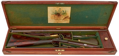 Lot 306 - A CASED 10-BORE SINGLE BARRELLED PERCUSSION SPORTING GUN BY JAMES PURDEY
