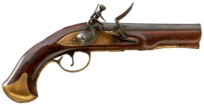 Lot 376 - A PAIR OF 18TH CENTURY 16-BORE IRISH COACHING PISTOLS