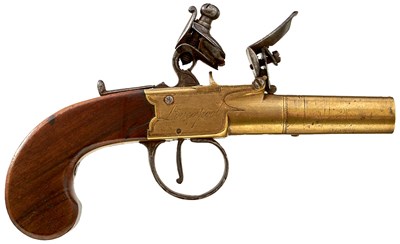 Lot 377 - A PAIR OF 56-BORE FLINTLOCK BOXLOCK POCKET PISTOLS BY JOSEPH & CO. OF LIVERPOOL
