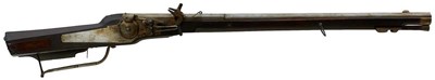 Lot 668 - AN 11-BORE GERMAN WHEEL-LOCK RIFLE