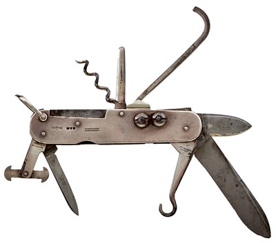 Lot 812 - A VICTORIAN SPORTSMAN'S SILVER COMBINATION FOLDING POCKET KNIFE BY ANDREW BARRETT & SONS